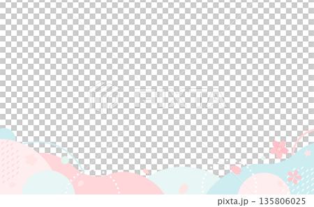 Pink and light blue pop cherry blossom frame _ no background 4 _ horizontal Pink and light blue pop cherry blossom frame _ no background 4 _ horizontal 135806025