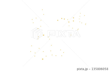 ゴールド色の点で表した春の大曲線のイラスト（星のみで連結線なし） 135806058