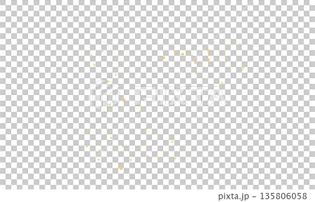 ゴールド色の点で表した春の大曲線のイラスト（星のみで連結線なし） 135806058
