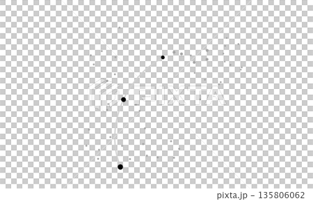 Monochrome illustration of a spring curve (stars only, no connecting lines, curved lines) 135806062