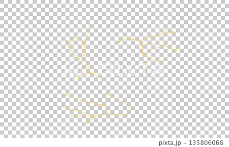 Illustration of the spring constellation line (gold) Illustration of the spring constellation line (gold) 135806068