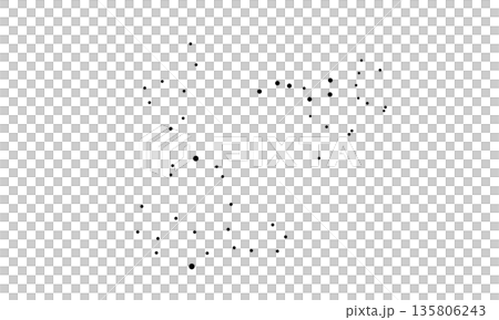 モノクロの点で表した春の大曲線のイラスト（星のみで連結線なし） 135806243
