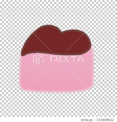 ハート型苺チョコレートのイラスト 135806612