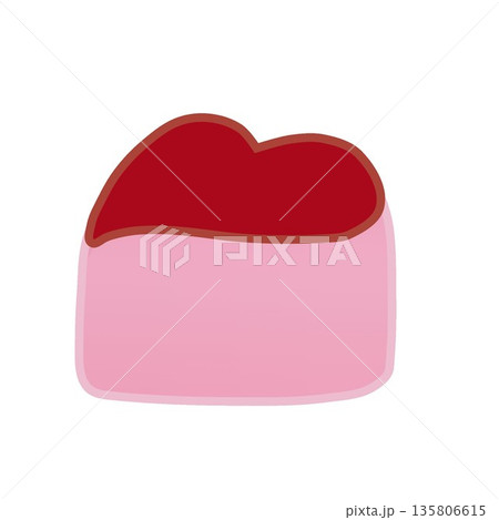 ハート型苺チョコレートのイラスト 135806615