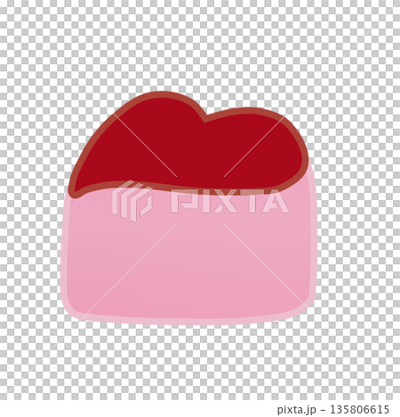 ハート型苺チョコレートのイラスト 135806615