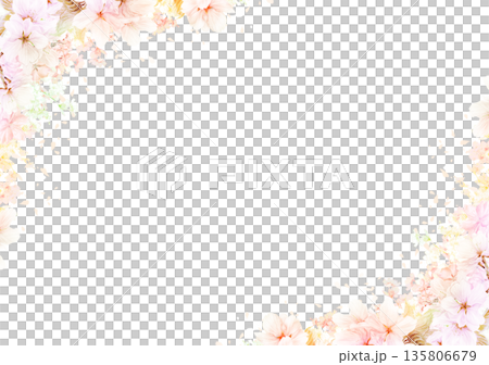 Soft pink cherry blossom frame 2 135806679