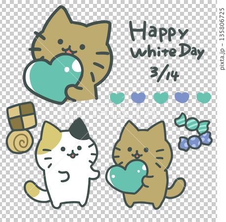 ホワイトデーねこ 135806725