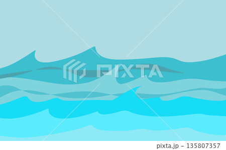 荒れている波のある海の風景 135807357