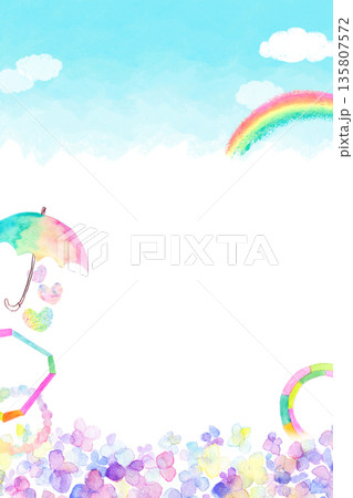 爽やかな紫陽花　背景背景 135807572