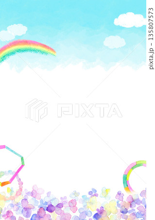 爽やかな紫陽花　背景背景 135807573
