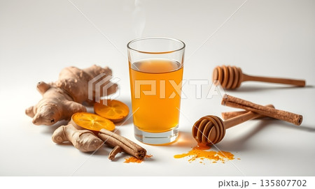 Immunity Boosting Drink with Ginger, Lemon, and Cinnamon Immunity Boosting Drink with Ginger, Lemon, and Cinnamon 135807702