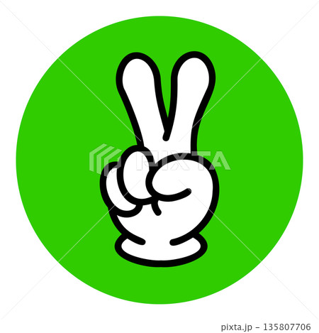 じゃんけんアイコン 単体 チョキ じゃんけんアイコン 単体 チョキ 135807706