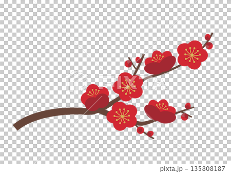 梅花枝_紅色 梅花枝_紅色 135808187