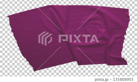 purple crumpled torn tape isolated on transparent background. purple crumpled torn tape isolated on transparent background. 135808955