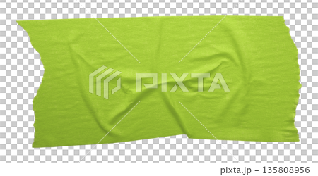 green crumpled torn tape isolated on transparent background. green crumpled torn tape isolated on transparent background. 135808956