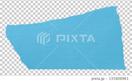 light blue crumpled torn tape isolated on transparent background. light blue crumpled torn tape isolated on transparent background. 135808961