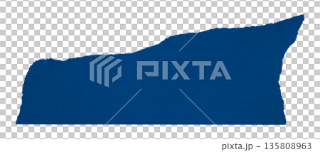blue crumpled torn tape isolated on transparent background. 135808963