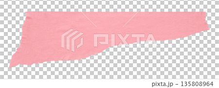 pink crumpled torn tape isolated on transparent background. pink crumpled torn tape isolated on transparent background. 135808964
