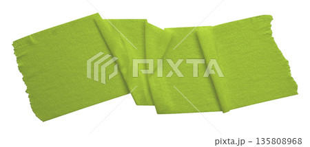 green crumpled torn tape isolated on transparent background. green crumpled torn tape isolated on transparent background. 135808968