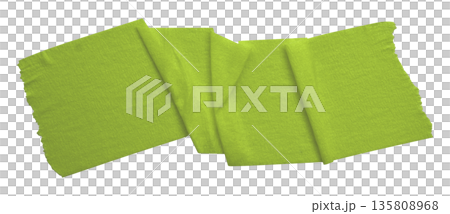 green crumpled torn tape isolated on transparent background. green crumpled torn tape isolated on transparent background. 135808968
