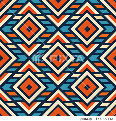 seamless pattern with geometric shapes. vector illustration 135809448