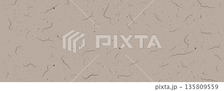 Grainy and speckled japanese washi paper texture with mulberry. Organic background or natural handmade sheet. Vector illustration 135809559