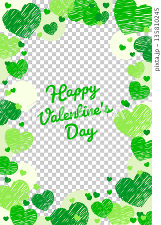 Cute Heart Frame with Text, Card Size, Postcard, Valentine's Day Decoration, Green Cute Heart Frame with Text, Card Size, Postcard, Valentine's Day Decoration, Green 135810245