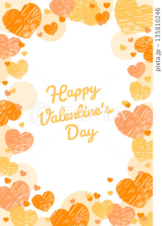 テキストあり 可愛いハートフレーム カードサイズ はがき バレンタイン 装飾素材 オレンジ テキストあり 可愛いハートフレーム カードサイズ はがき バレンタイン 装飾素材 オレンジ 135810246