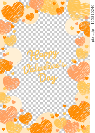 テキストあり 可愛いハートフレーム カードサイズ はがき バレンタイン 装飾素材 オレンジ テキストあり 可愛いハートフレーム カードサイズ はがき バレンタイン 装飾素材 オレンジ 135810246