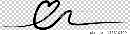 Heart continuous line drawing. Decorative design 135810509