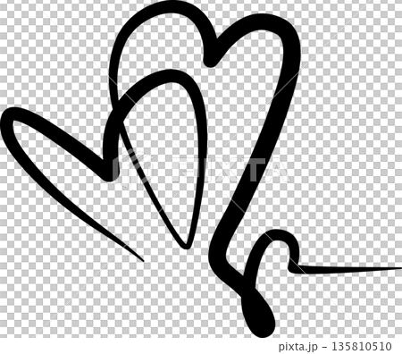 Heart continuous line drawing. Decorative design 135810510