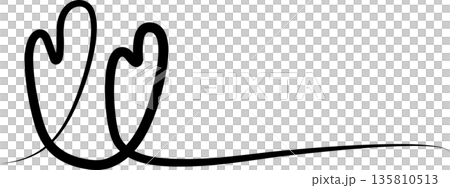 Heart continuous line drawing. Decorative design 135810513