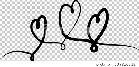 Heart continuous line drawing. Decorative design Heart continuous line drawing. Decorative design 135810515