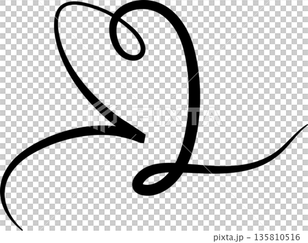 Heart continuous line drawing. Decorative design 135810516