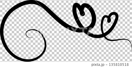 Heart continuous line drawing. Decorative design 135810518