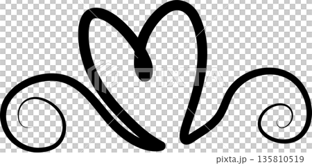 Heart continuous line drawing. Decorative design Heart continuous line drawing. Decorative design 135810519