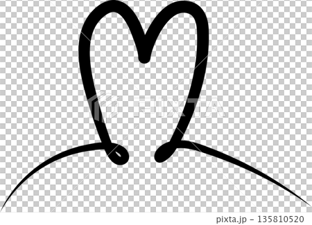 Heart continuous line drawing. Decorative design 135810520