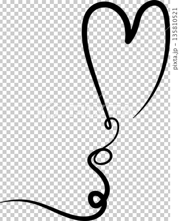 Heart continuous line drawing. Decorative design Heart continuous line drawing. Decorative design 135810521