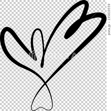 Heart continuous line drawing. Decorative design 135810559