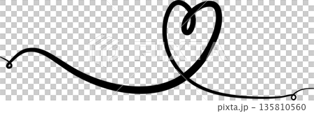 Heart continuous line drawing. Decorative design 135810560