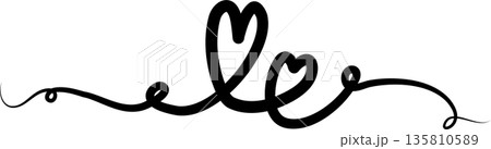 Heart continuous line drawing. Decorative design 135810589