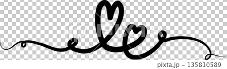 Heart continuous line drawing. Decorative design 135810589