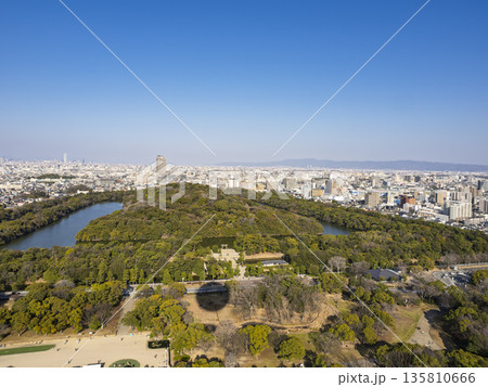 空から一望！世界遺産・仁徳天皇陵の絶景 135810666