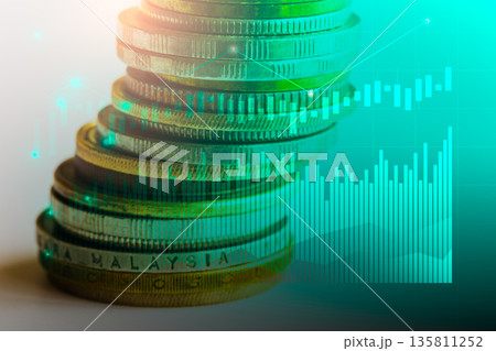 Stock market or forex trading graph and candlestick chart suitable for financial investment concept. Economy trends background for business idea and all art work design. Abstract finance background. Stock market or forex trading graph and candlestick chart suitable for financial investment concept. Economy trends background for business idea and all art work design. Abstract finance background. 135811252