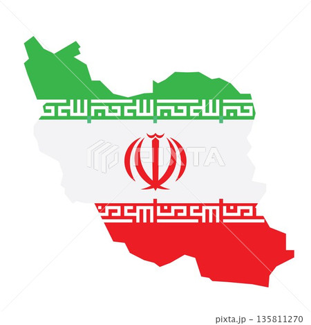 iran flag map  icon vector element desgin 135811270