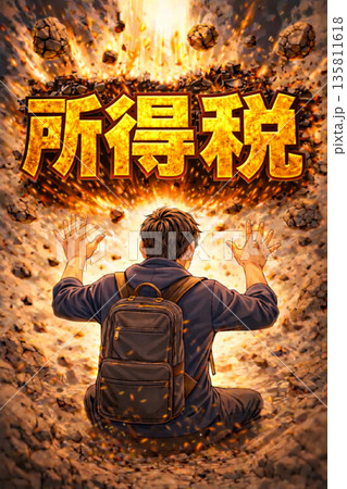 所得税に悩む大学生 135811618