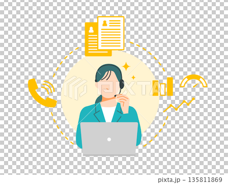 呼叫中心CTI系統連接電腦和電話的示意圖 135811869