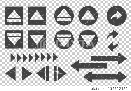Black stamp style arrow illustration set 135812182