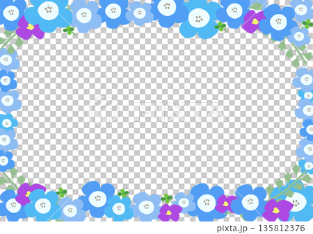 粉紅蝶花邊框背景 - 春季花卉插圖,留有文字空間 粉紅蝶花邊框背景 - 春季花卉插圖,留有文字空間 135812376