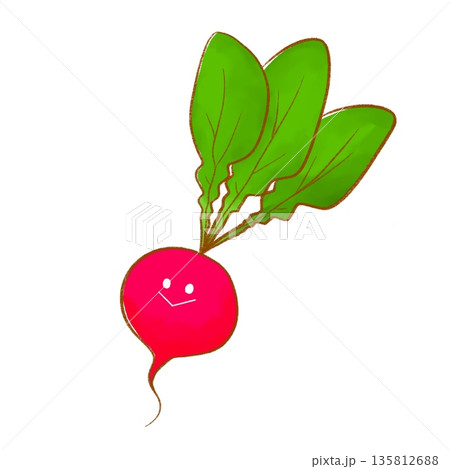 にこにこあか野菜｜ゆるかわラディッシュ 135812688